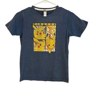 Boys Medium Pokemon Pikachu Tee Shirt Navy Blue Medium